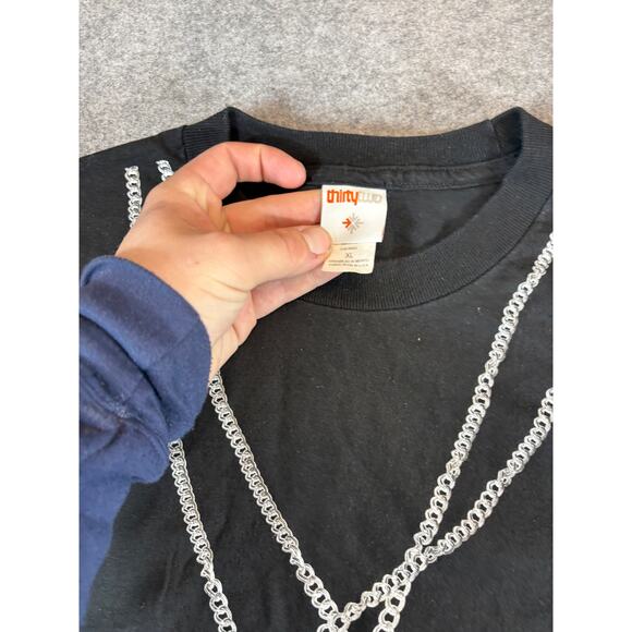 VTG Y2K ThirtyTwo Shirt Mens XL Black Chain Graphic Streetwear Hip Hop Grunge - Picture 6 of 8